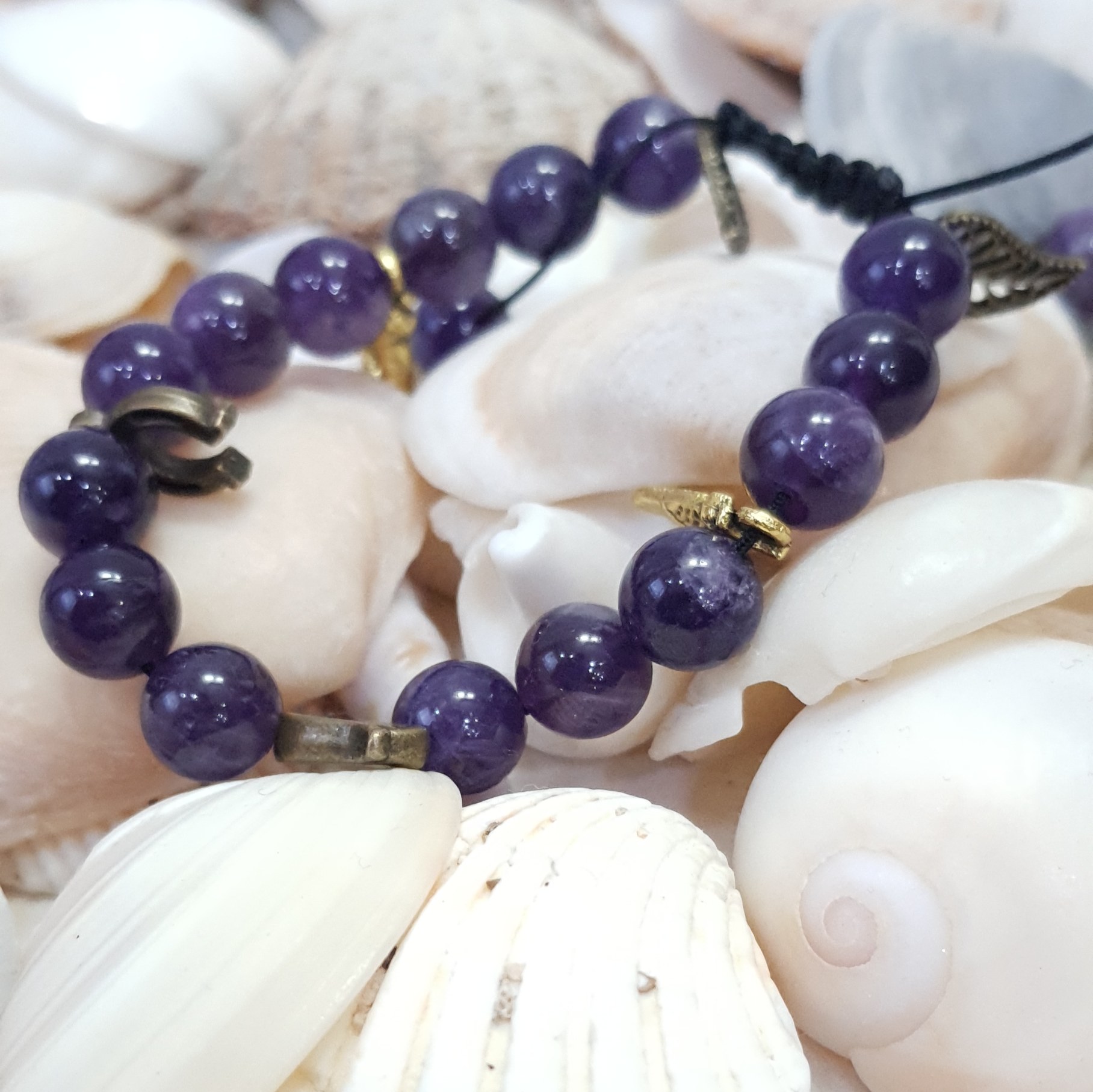 دستبند آمیتیست با آویز