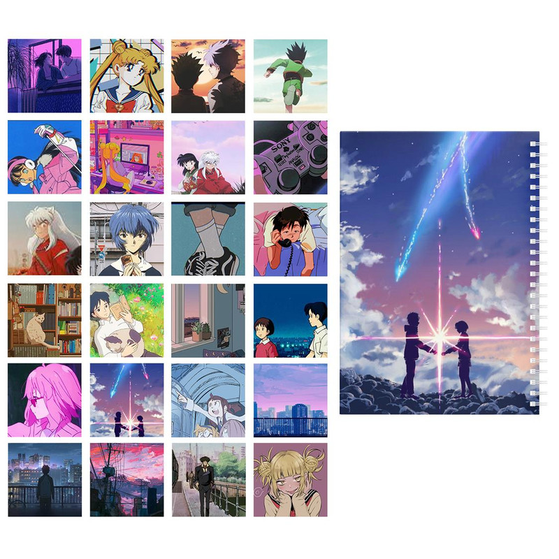 دفتر  یادداشت باژیکان طرح انیمه پنتون 90s کد 20111796 به همراه فتوکارت مجموعه 24 عددی