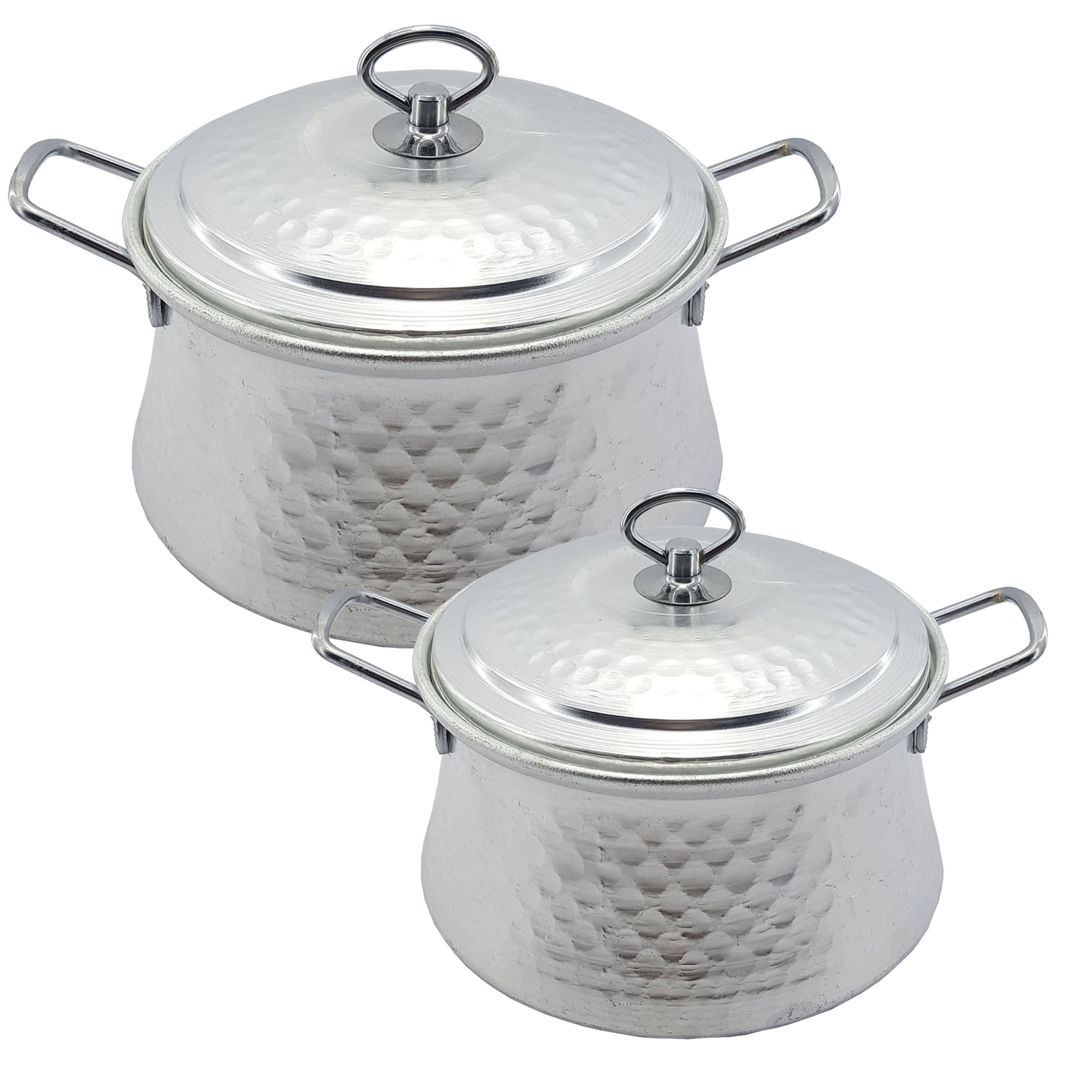 سرویس قابلمه 4  پارچه روحی چکشی مدل دیگچه طرح مس کد  24-18