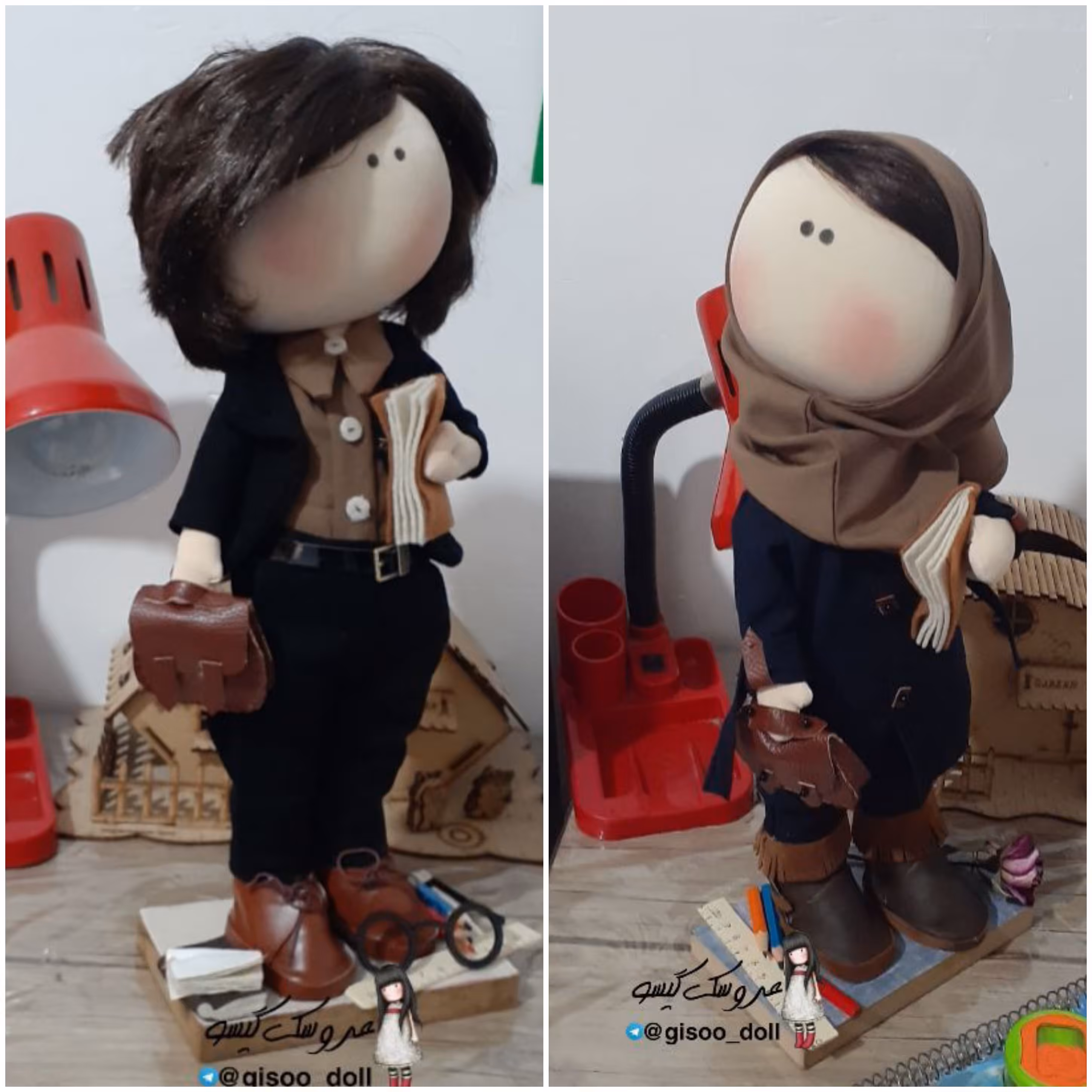 عروسک خانم واقای معلم گیسو یه کار شیک برای هدیه به زوجهای معلم