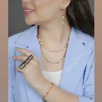 نیمست استیل دولاین مروارید و زنجیر توپی 