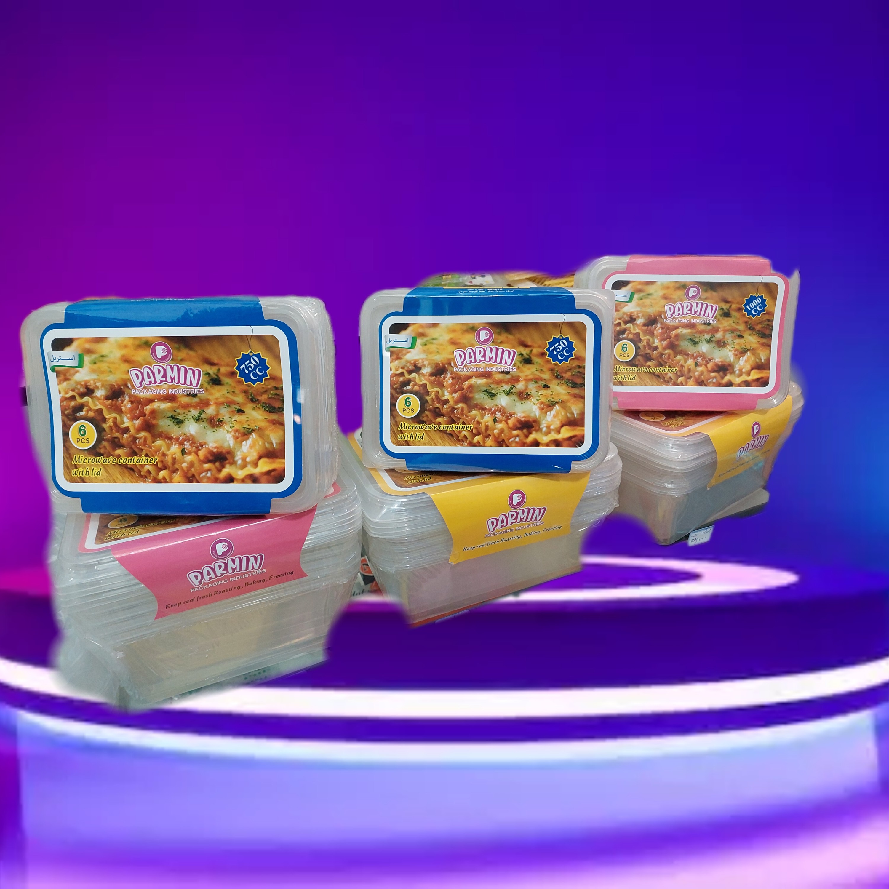 ظروف ماکروفری و فریزری درب داد 3 عددی حجم 1500سی سی