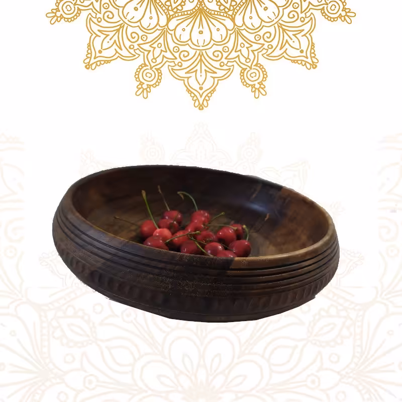 کاسه چوبی تولیده شده از چوب گردوی سیاه (قطر 32 ارتفاع 8) 