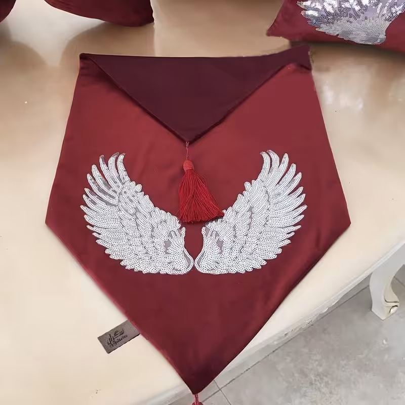 رانر مخمل طرح بال فرشته 