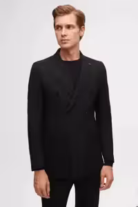 کت وشلوار مشکی مردانه لباس تیمی امولور سیاه و سفید SLIM FIT TWN