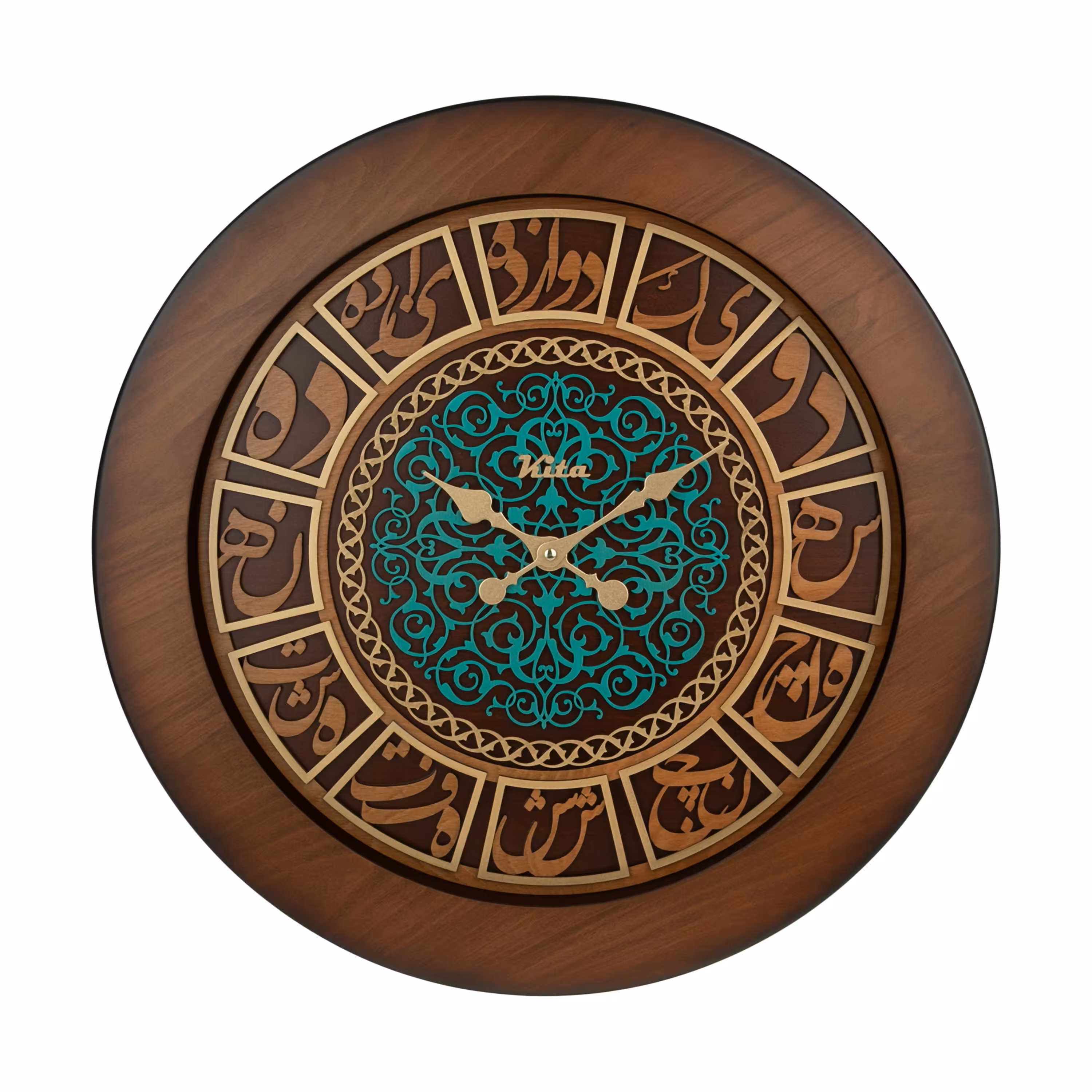 ساعت دیواری چوبی مدل کیتا رویال کد CKS 614-C40 - (قطر 40 cm)