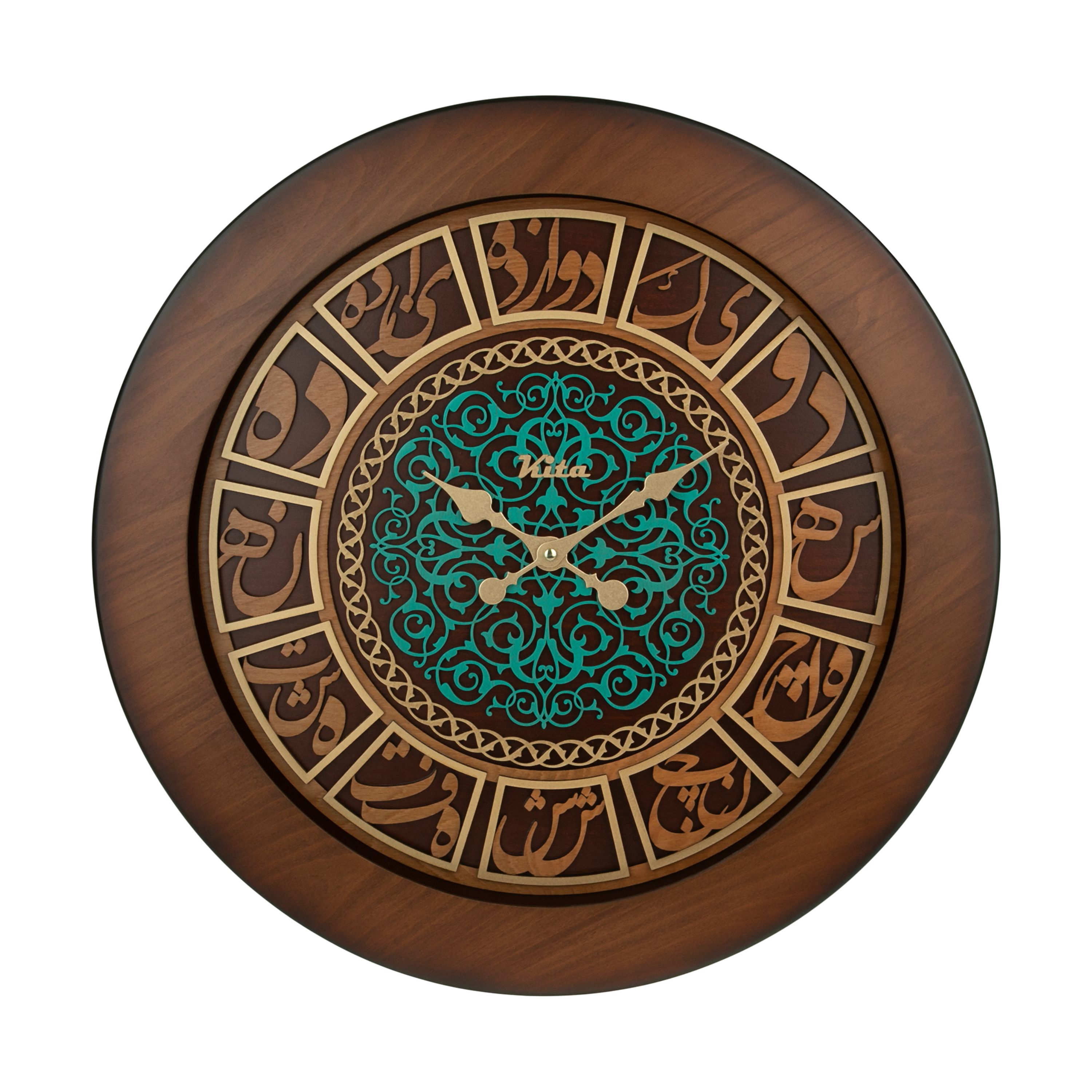 ساعت دیواری چوبی مدل کیتا رویال کد CKS 614-C40 - (قطر 40 cm)