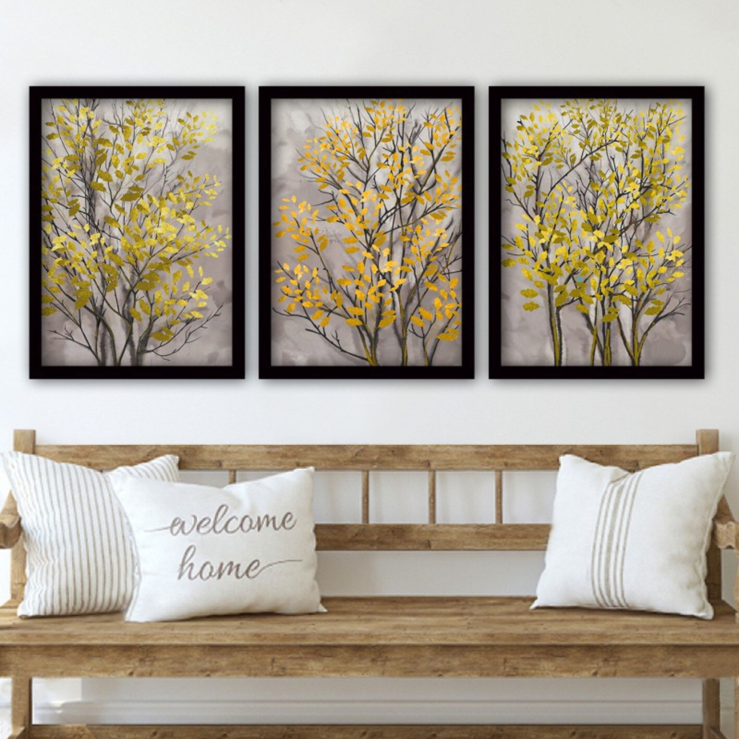 تابلو دکوراتیو درخت مجموعه 3 عددی سایز 60 در 40 