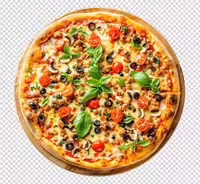 عکس PNG پیتزا با برگ ریحون | گرافیک با طعم تربچه