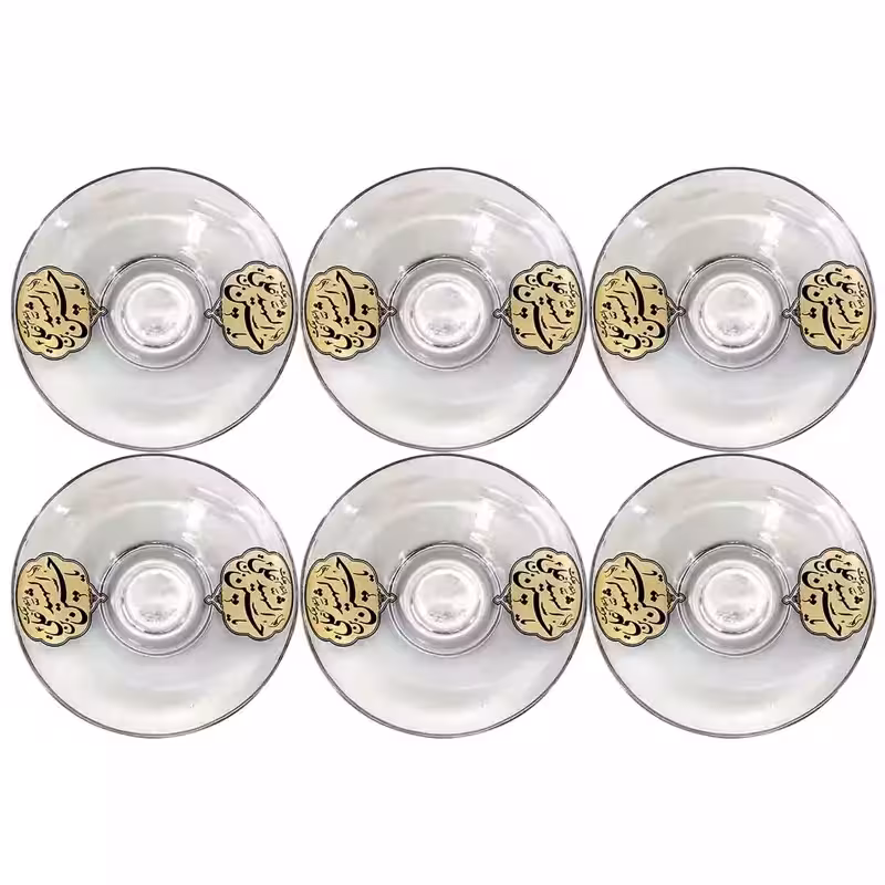 102534-نعلبکی بلوری یا حسین بن علی الشهید ع-6تایی طرح جدید