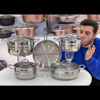 سرویس قابلمه استیل 9 پارچه برند evimsaray اصل ترکیه 