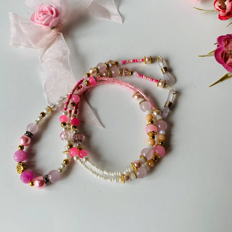 بند عینک صورتی