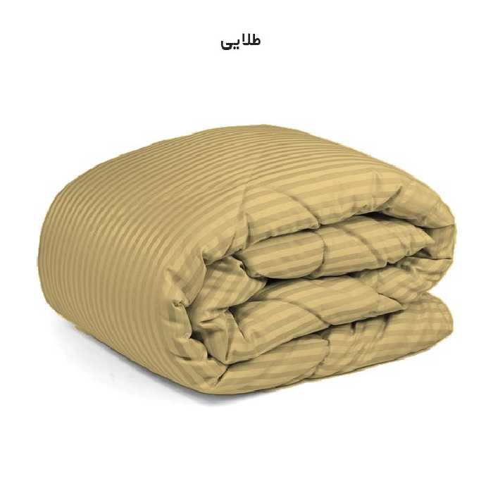 لحاف چیداری مدل هتلی دونفره سایز 220 در 200  سانتی متر رنگ طلایی
