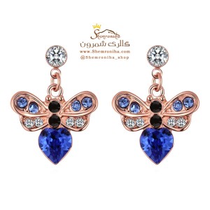 گوشواره پروانه کریستالی آبی EAR479R0