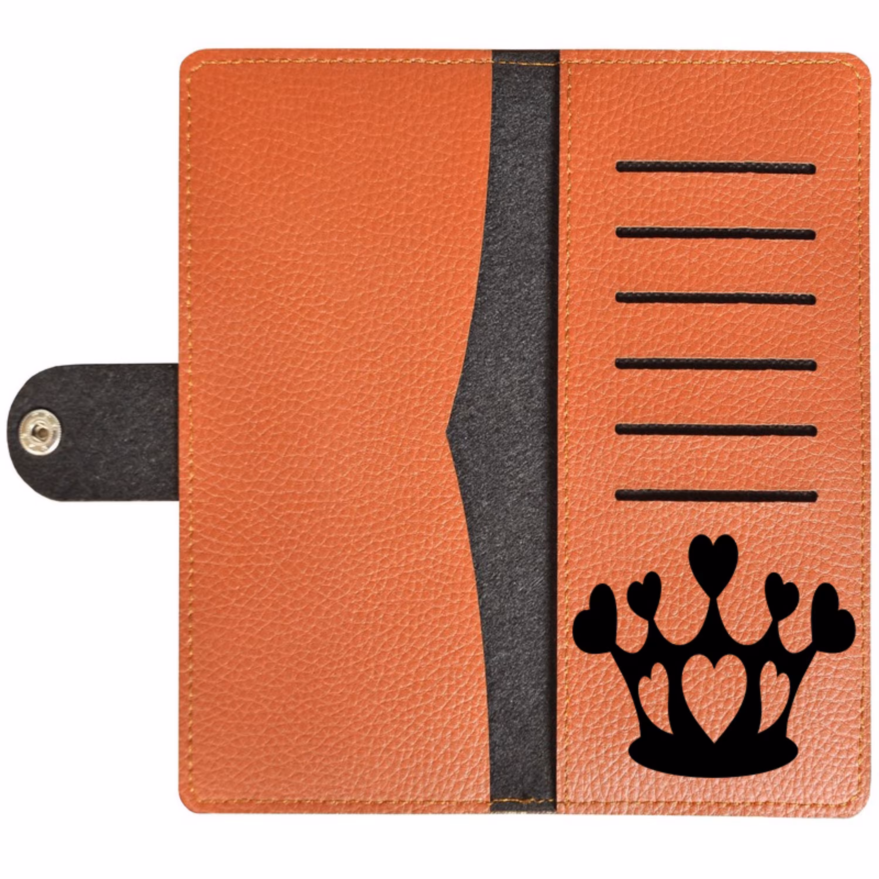 کیف پول و موبایل نازنین طرح تاج قلب 2 