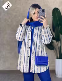 مانتو اسپرت زنانه داکرون مدل شومیز مانتویی چایی منگو