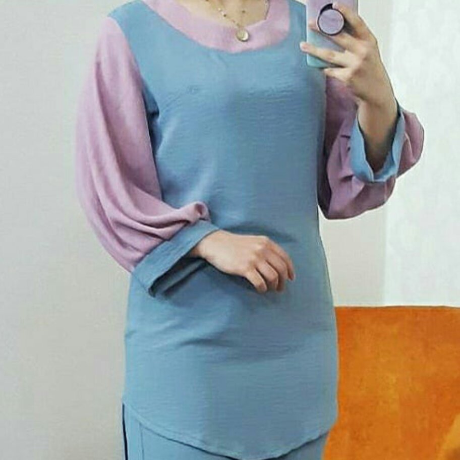 تونیک وشلوار طوسی صورتی     راحت و دوست داشتنی    