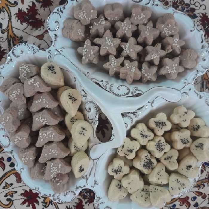 شیرینی بهشتی خانگی - با پودر نبات و آرد سبوس دار - (900 گرمی) 
