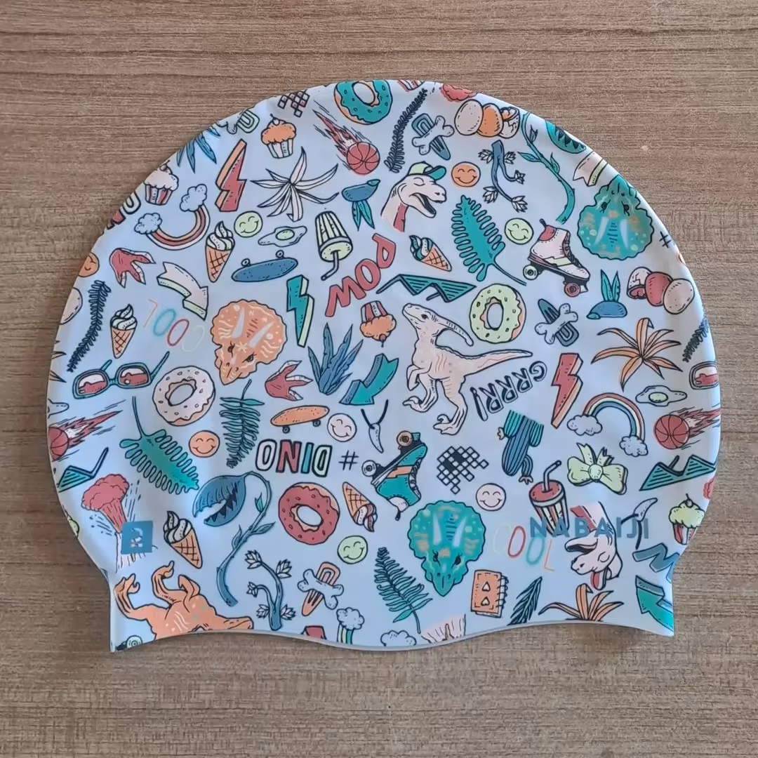 کلاه شنا سیلیکونی نابایجی طرح دار