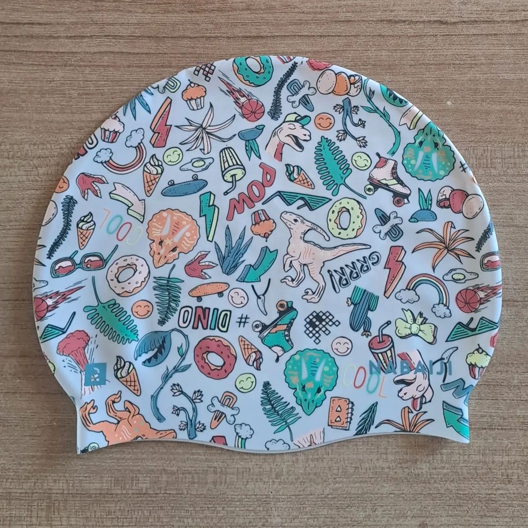 کلاه شنا سیلیکونی نابایجی طرح دار