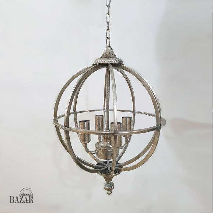 لوستر نقره ای گرد طرح پتینه