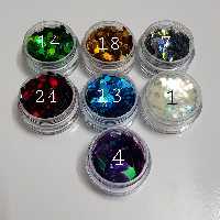 پک 7 عددی اکلیلهای هولوگرامی برش لانه زنبوری بسته 5 گرمی