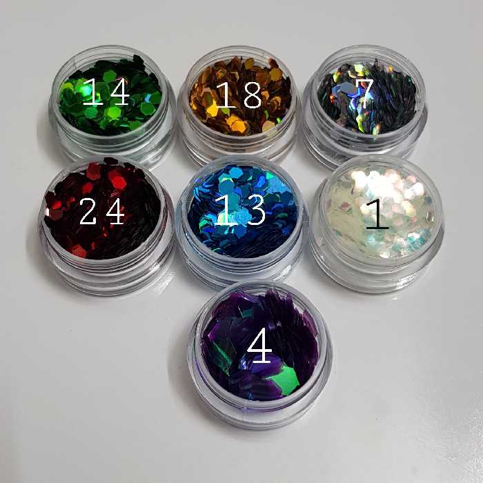 پک 7 عددی اکلیلهای هولوگرامی برش لانه زنبوری بسته 5 گرمی