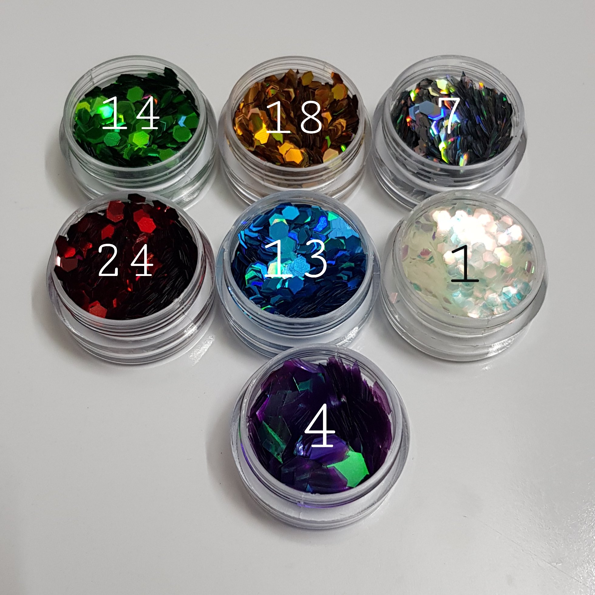 پک 7 عددی اکلیلهای هولوگرامی برش لانه زنبوری بسته 5 گرمی