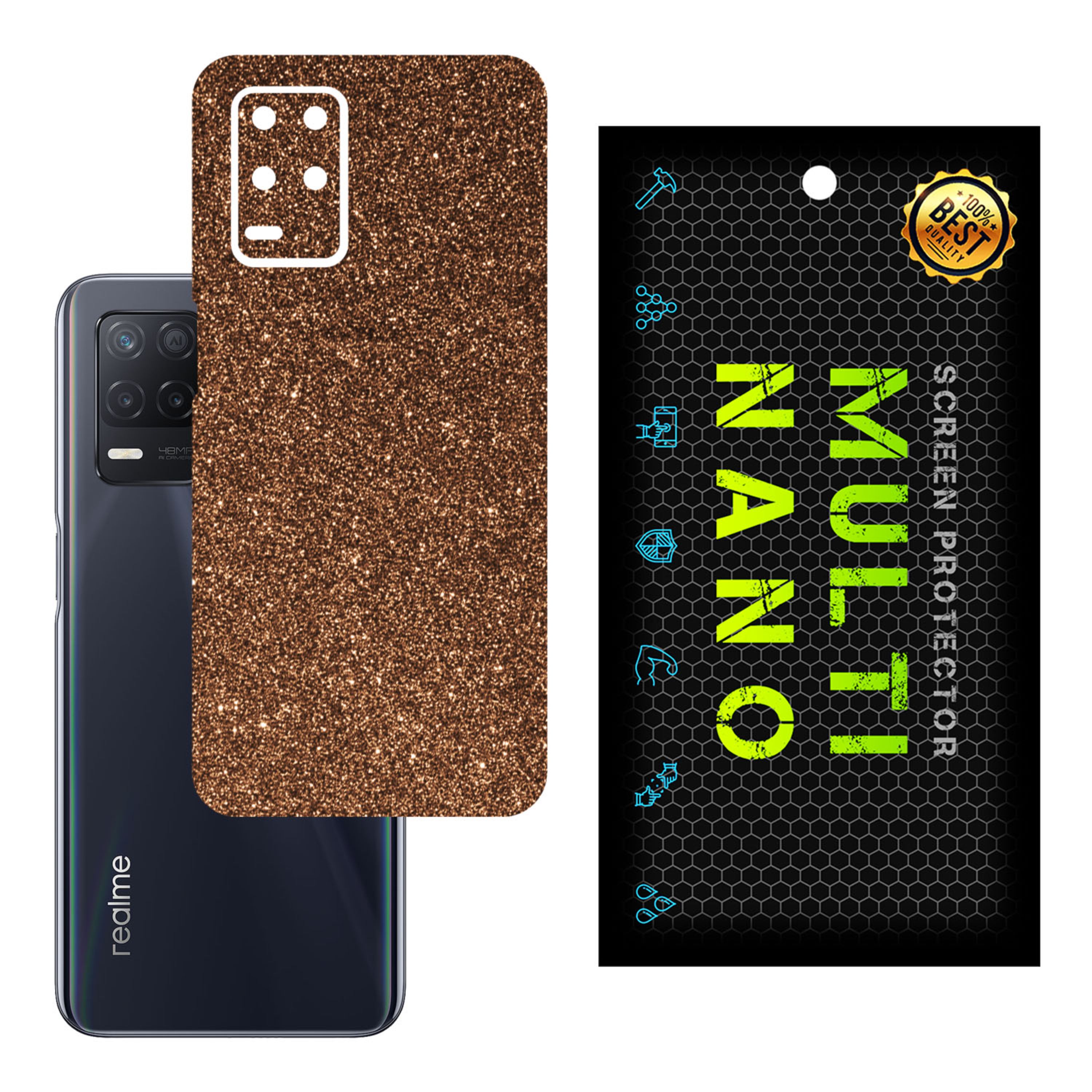 برچسب پوششی MultiNano مدل X-G1F-Bronze برای پشت موبایل ریلمی 8 5G