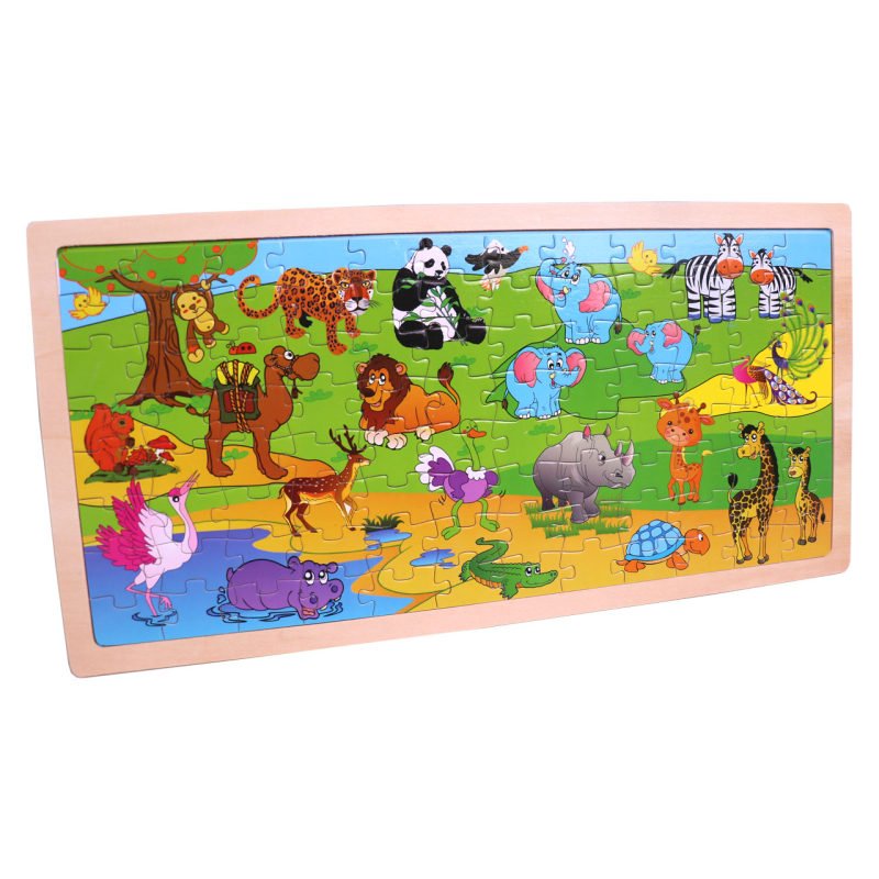 پازل حیوانات 96 قطعه چوبی