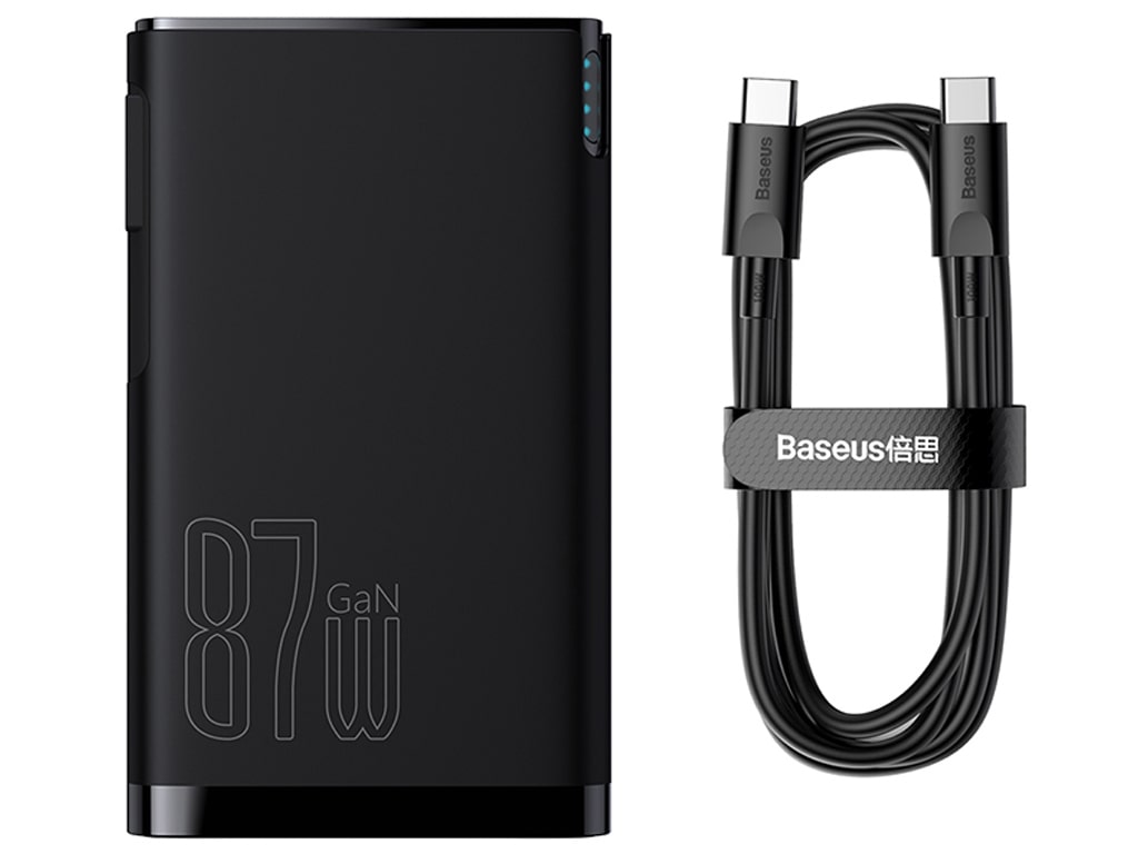 شارژر دیواری و پاوربانک 10000 همراه با کابل تایپ‌سی یک متری بیسوس Baseus Power Station 4 Hybrid GaN Power Bank &amp; Adaptor PPHD010001