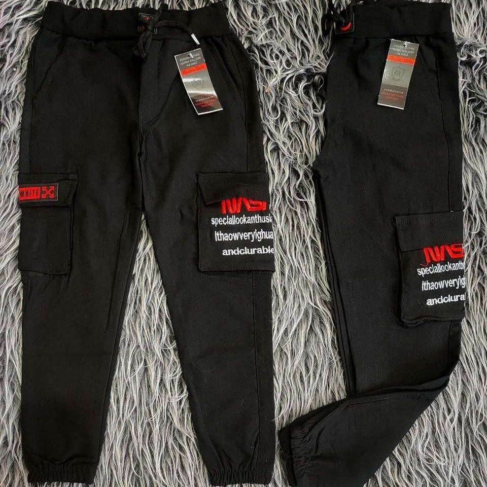 شلوار اسلش پسرانه بنگال مشکی درجه یک جیب پفکی مارک دار ارسال رایگان به سراسر کشور