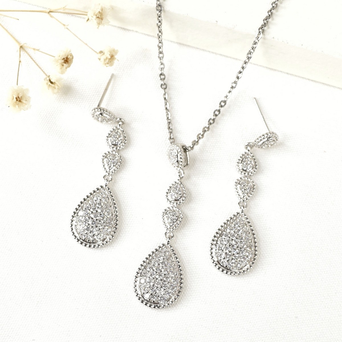 نیمست آویز اشکی نقره 925 عیار کد 9337