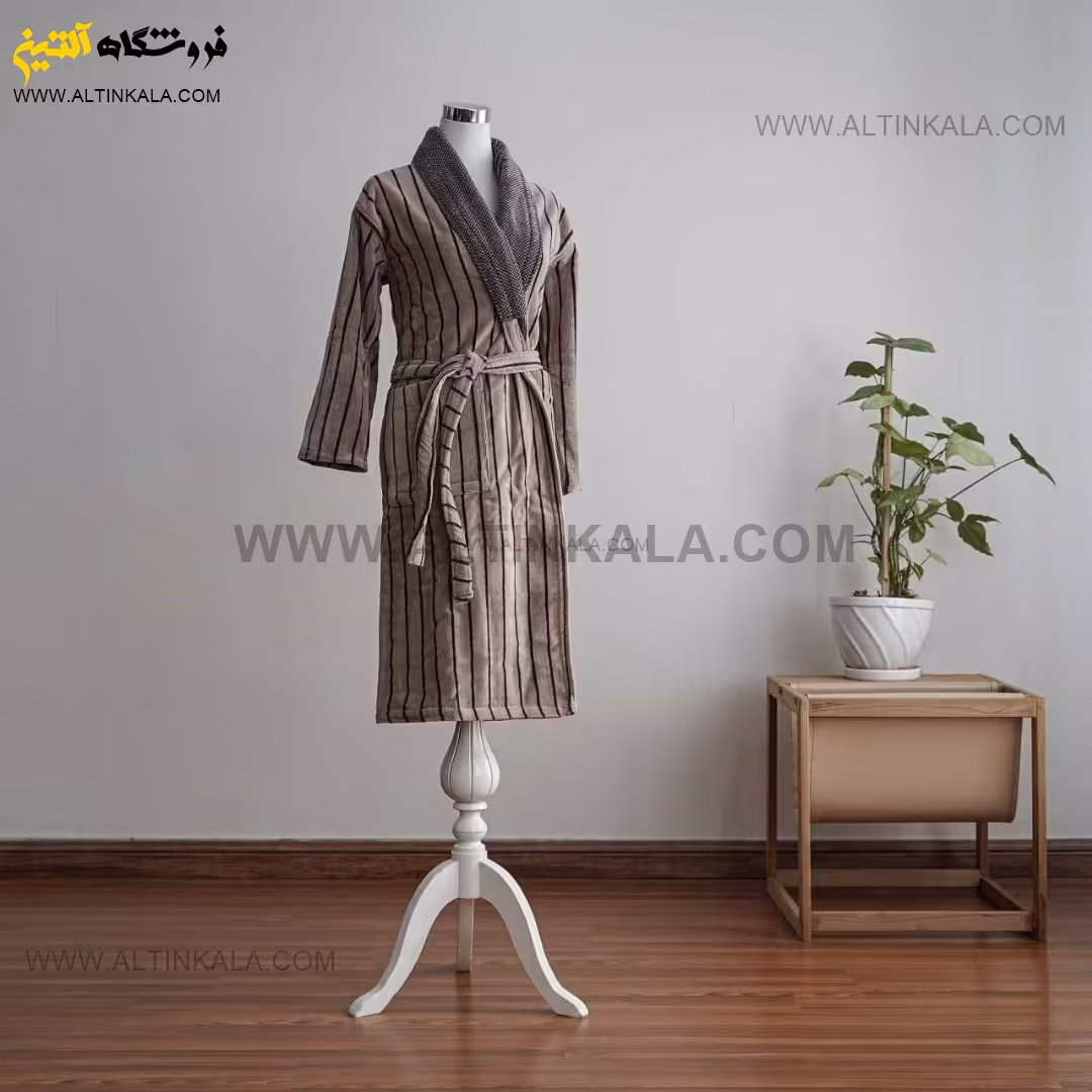 حوله پالتویی برق لامع طرح بهاره نسکافه ای سایز 135