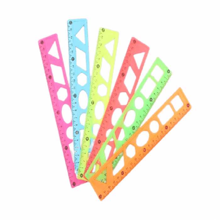 خط کش ژله ای شابلون دار 20 سانتی