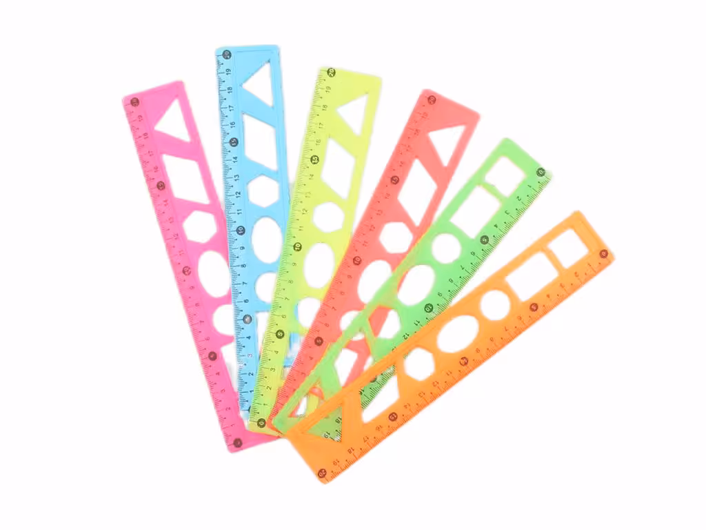 خط کش ژله ای شابلون دار 20 سانتی