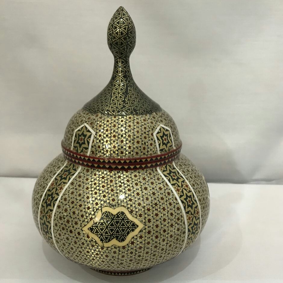 شکلات خوری خاتم کاری روی مس سایز بزرگ کد 6002