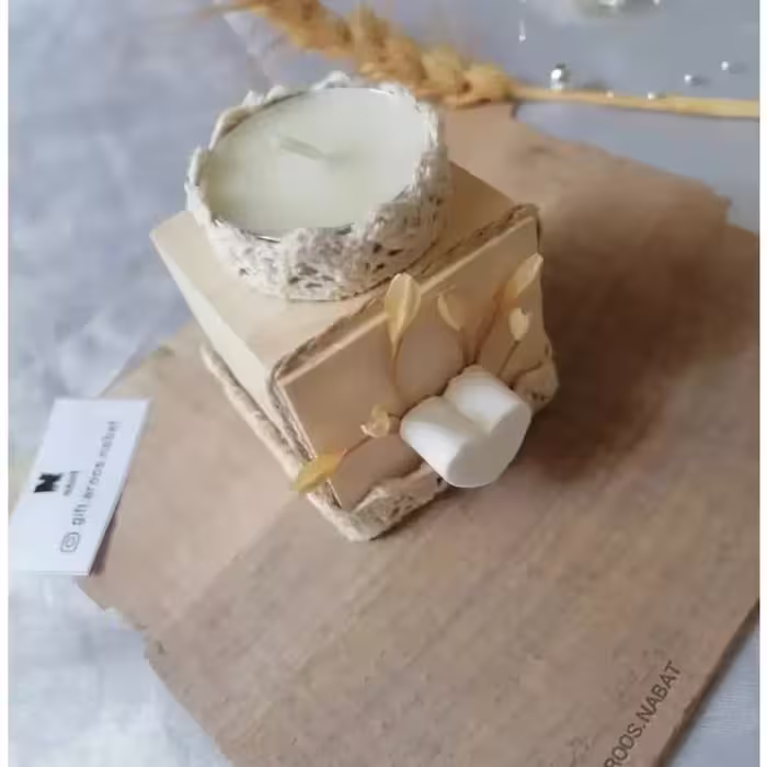 گیفت مکعب شمع و قند 