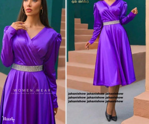 پیراهن مهمانی زنانه ساتن مدل الماس