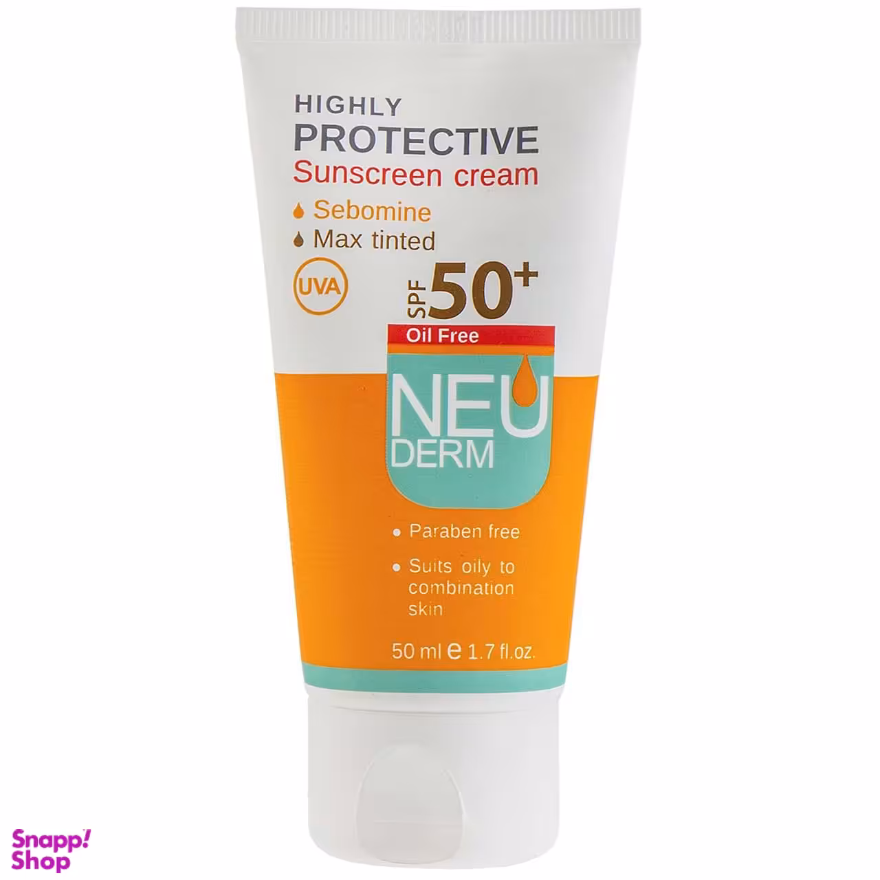 کرم ضد آفتاب فاقد چربی نیودرم (Neuderm) مدل Highly Protective Max Tinted SPF50 حجم 50 میلی‌‌لیتر