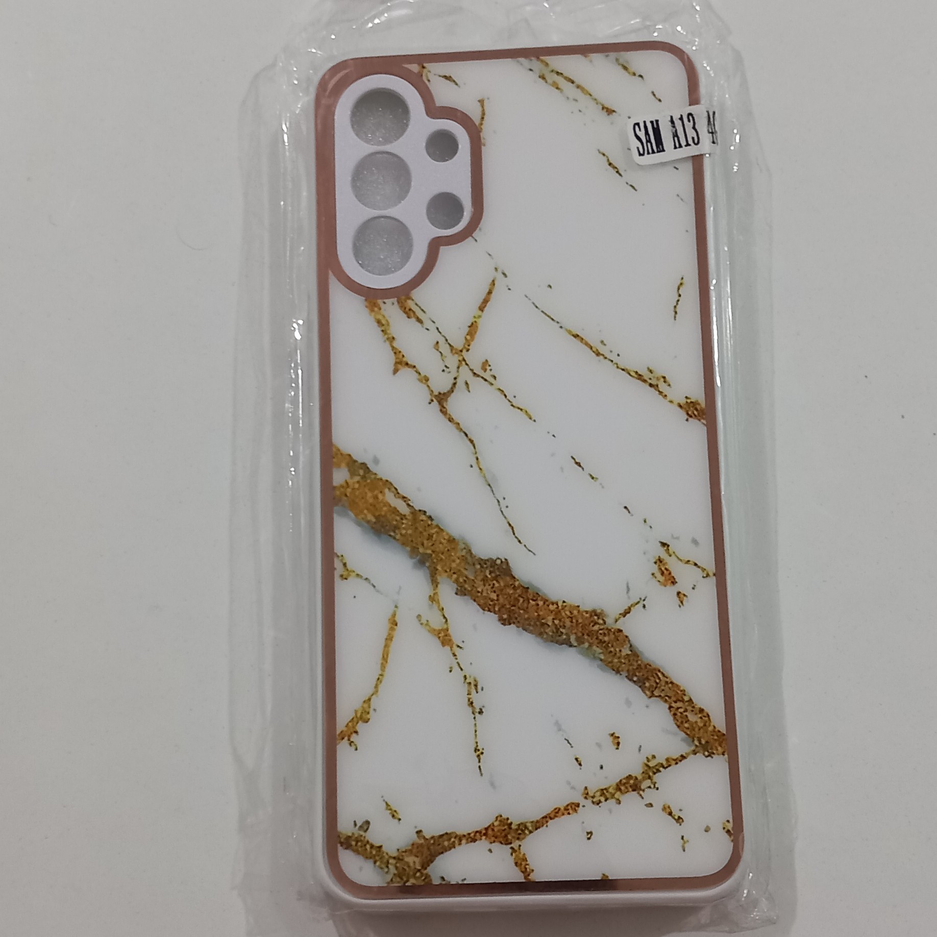 قاب گوشی دور طلایی طرح مرمر A13