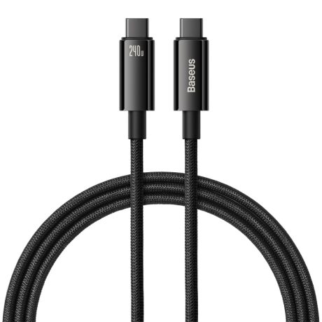 کابل شارژ سریع و انتقال داده باسئوس Baseus Tungsten Gold Fast Charging Data Cable C-C 240W 1m