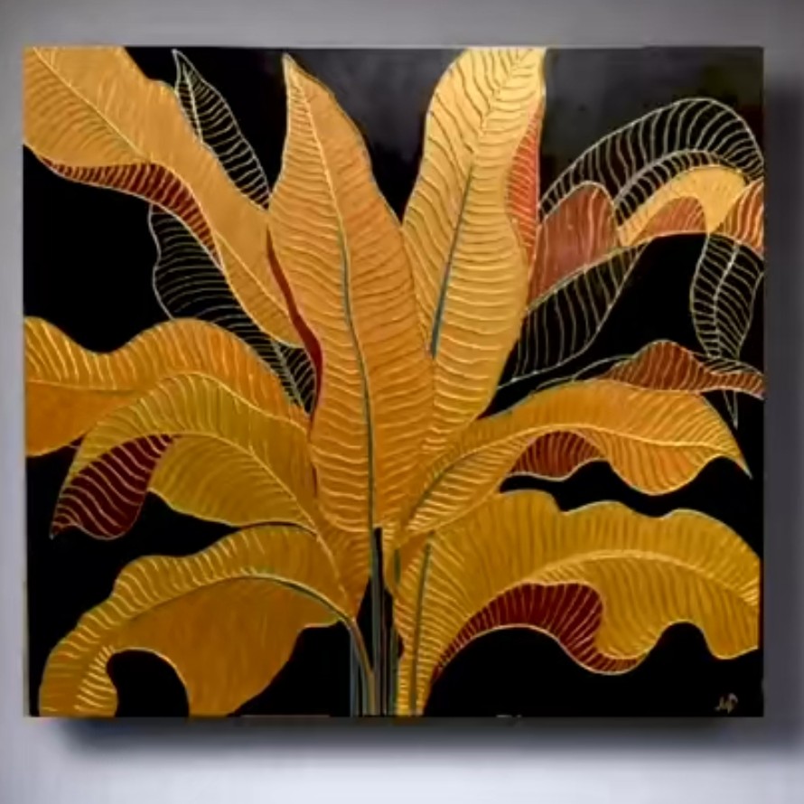 تابلو تکسچر برجسته .طرح گیاه زنده. نمونه بارگذاری شده در ابعاد 50.60 میباشد ک در سایز و رنگ دلخواه قابل سفارش هست .