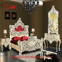 سرویس خواب کد 731چوب راش شامل تخت – دراور -قاب اینه – پاتختی