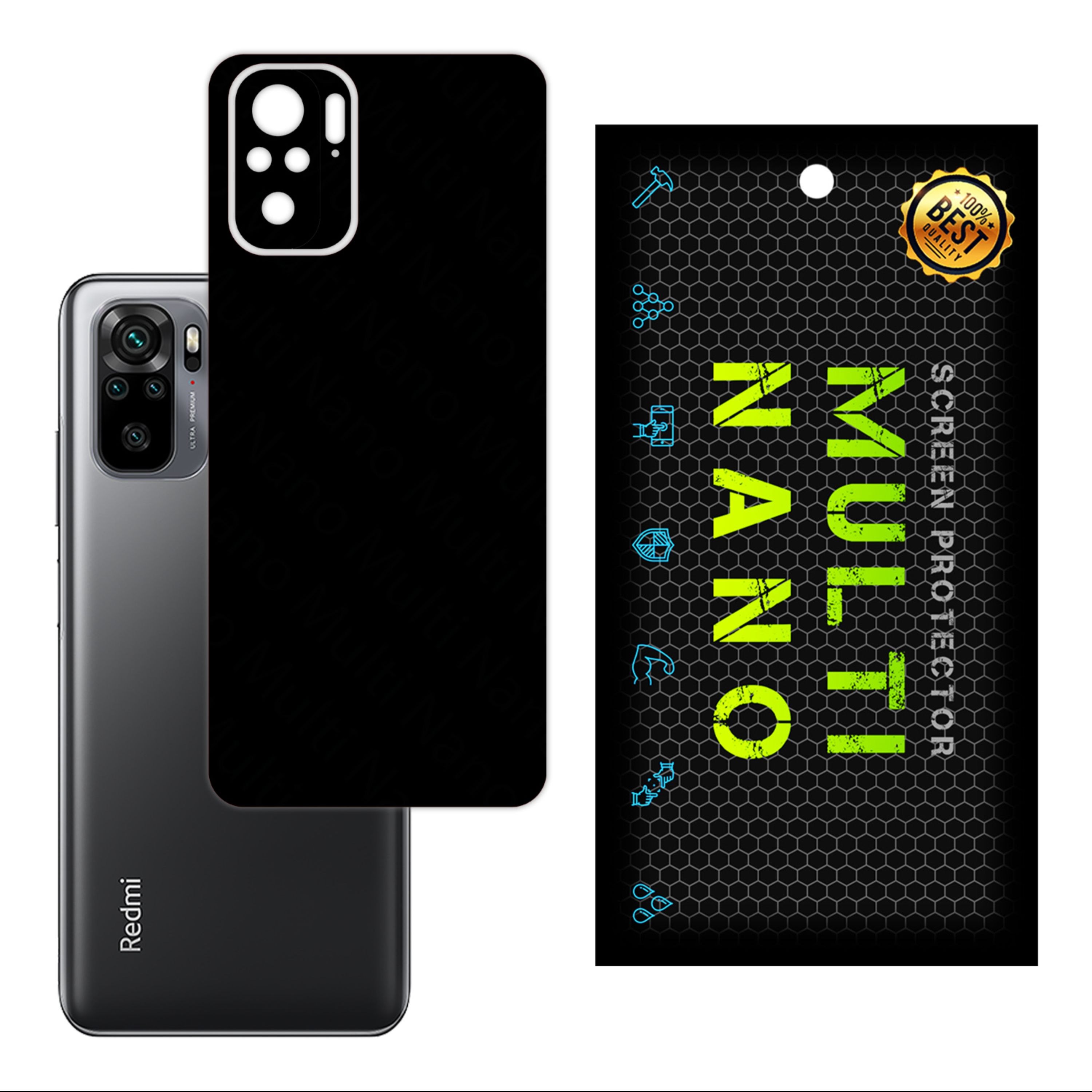 برچسب پوششی MultiNano مدل X-F1M-Black    برای پشت موبایل  شیائومی Redmi Note 10 