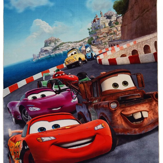 فرش ماشینی (یک و نیم  متری1در1.5) کودک طرح شهر ماشین ها کد 101221 تمام رنگ