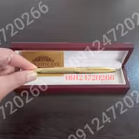 خودکار روکش طلا24 عیار طرح خمره ای با جعبه و شناسنامه به همراه حک اسم رایگان 