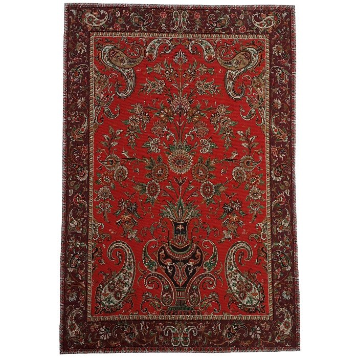 ترمه تابلوئی ابریشم  کد TRTAB21 نفیس رنگ قرمز لایی چسب دار بدون آستر مخصوص قاب