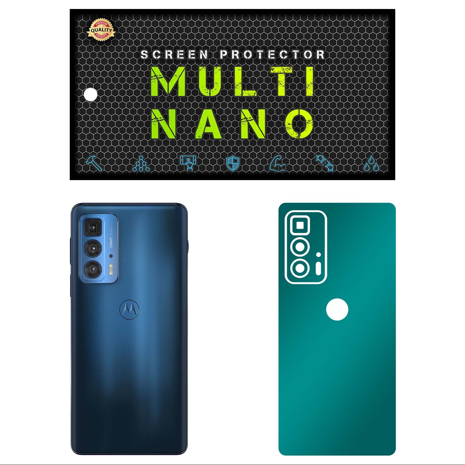 برچسب پوششی MultiNano مدل X-F1M برای مویایل موتورولا Edge 20 Pro فیروزه ای مات