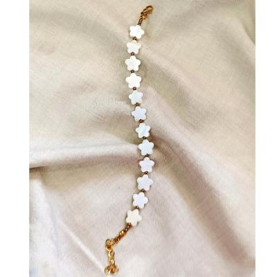 دستبند صدف طبیعی گل